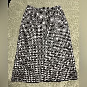 Talbots Black and White Patterned Pencil Skirt